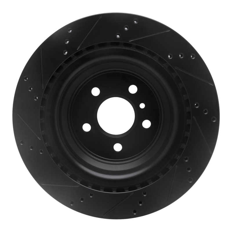 Mercedes-Benz GLS450 Brake Rotor (1) - Rear Right - R1 Concepts - Drilled & Slotted - Black - `13-`19